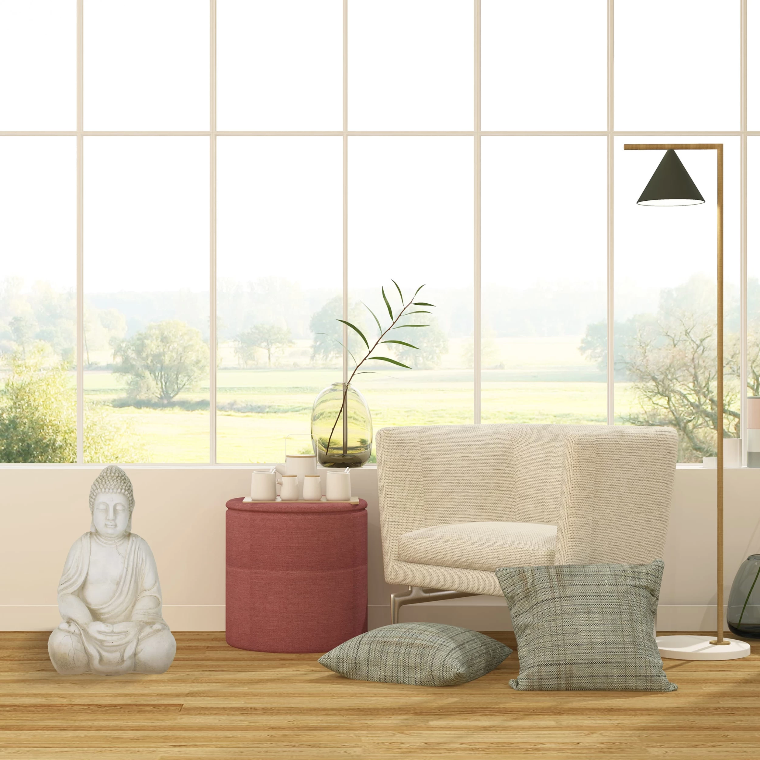 Buddhafigur In Creme - (B)33 X (H) 50 X (T)26 Cm – Bild 2