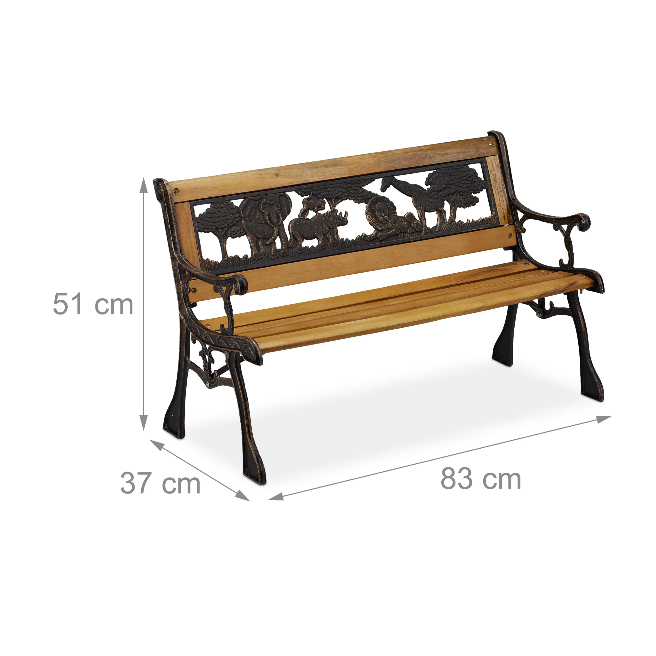 Gartenbank Kinder In Natur - (B)83 X (H)120 X (T)37 Cm – Bild 4