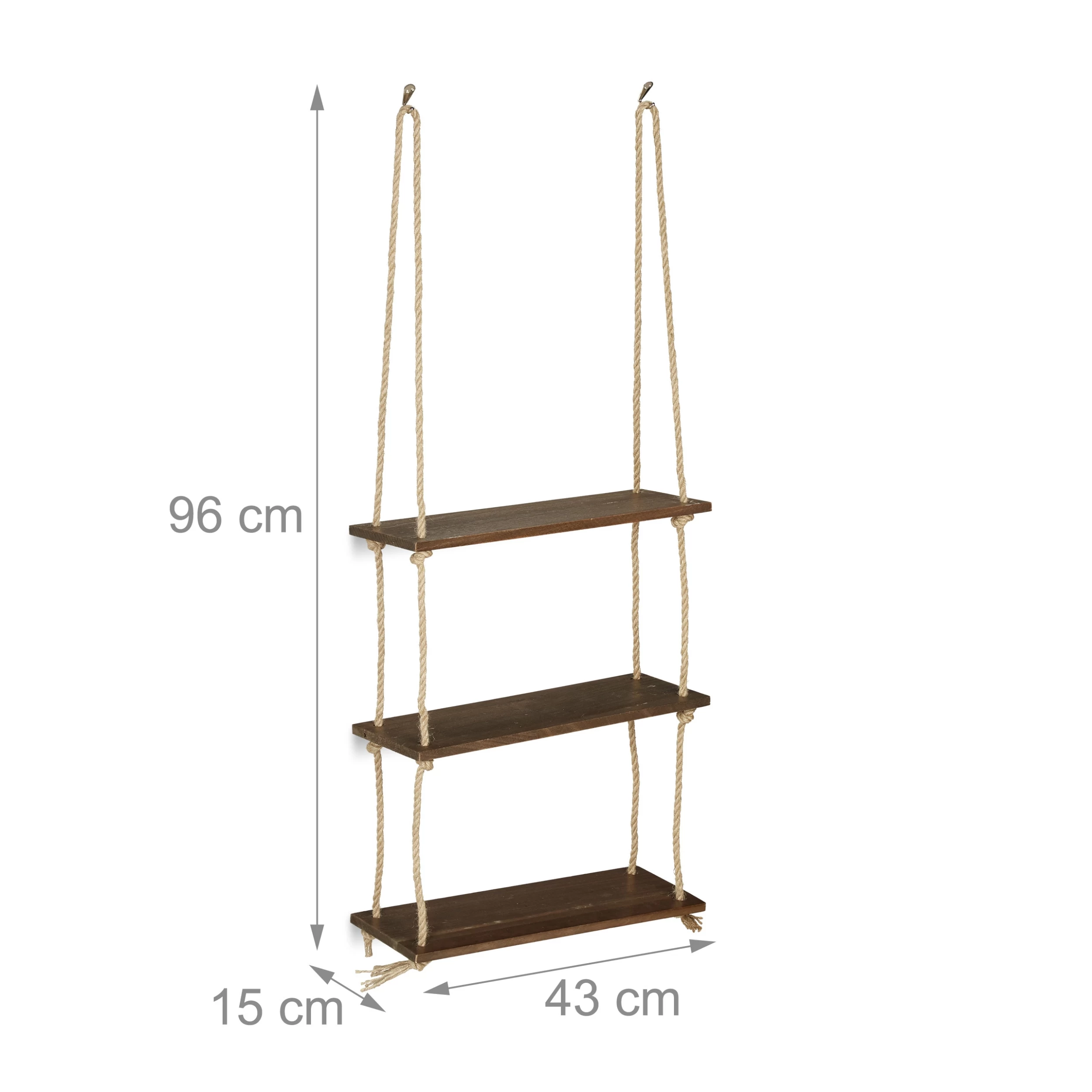 Hängeregal In Braun - (B)43 X (H)96 X (T)15 Cm – Bild 4