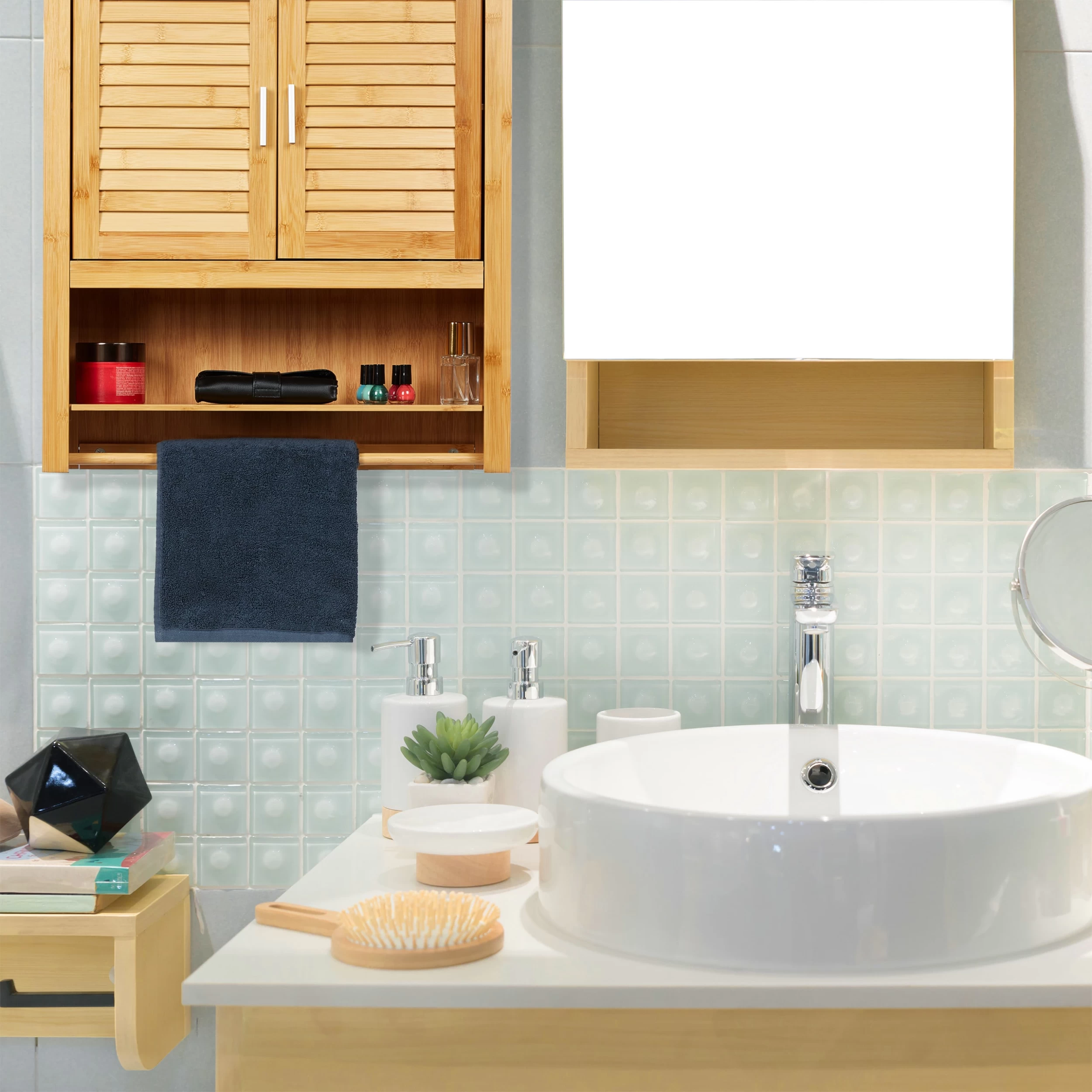 Hängeschrank Lamell In Natur - (B)62 X (H)66 X (T)30 Cm – Bild 5