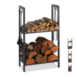 Kaminholzregal In Anthrazit - (B)60 X (H)100 X (T)30 Cm