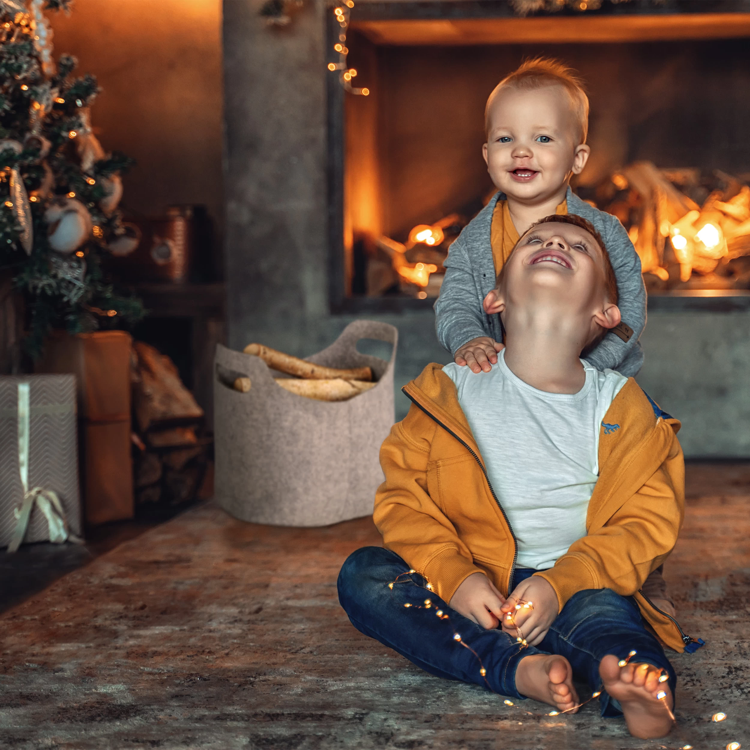 Kaminholztasche In Grau - (B)40 X (H)39,5 X (T)23 Cm – Bild 3