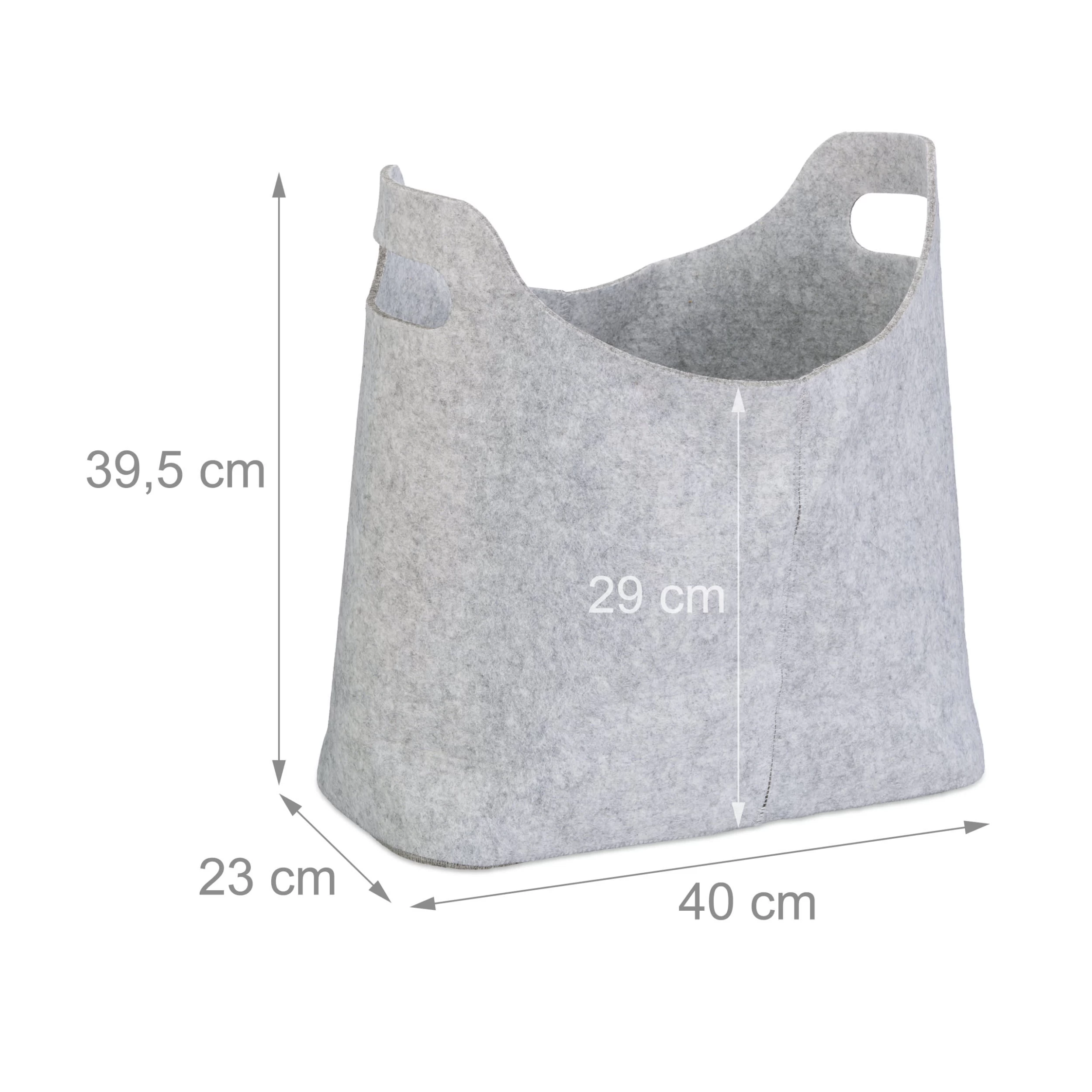 Kaminholztasche In Grau - (B)40 X (H)39,5 X (T)23 Cm – Bild 4