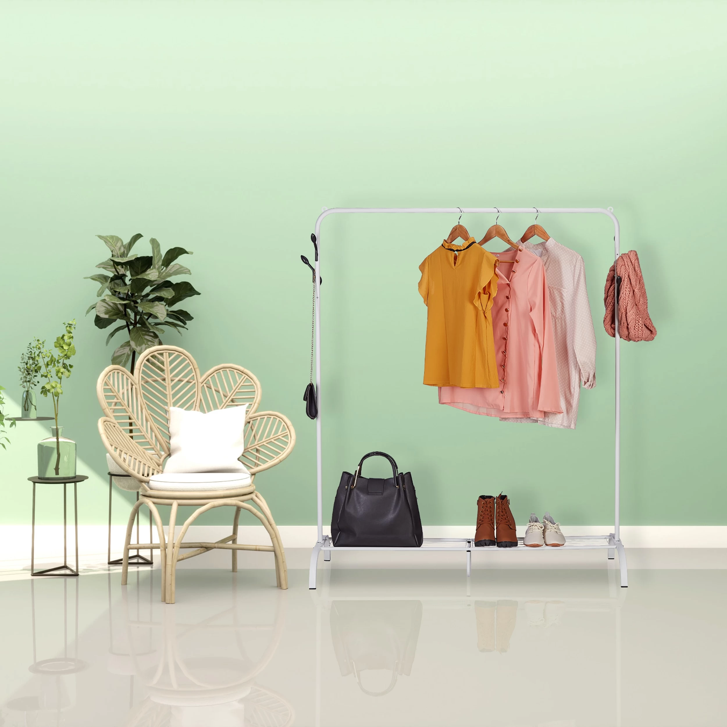 Kleiderständer In Weiß - (B)132 X (H)145 X (T)44 Cm – Bild 2