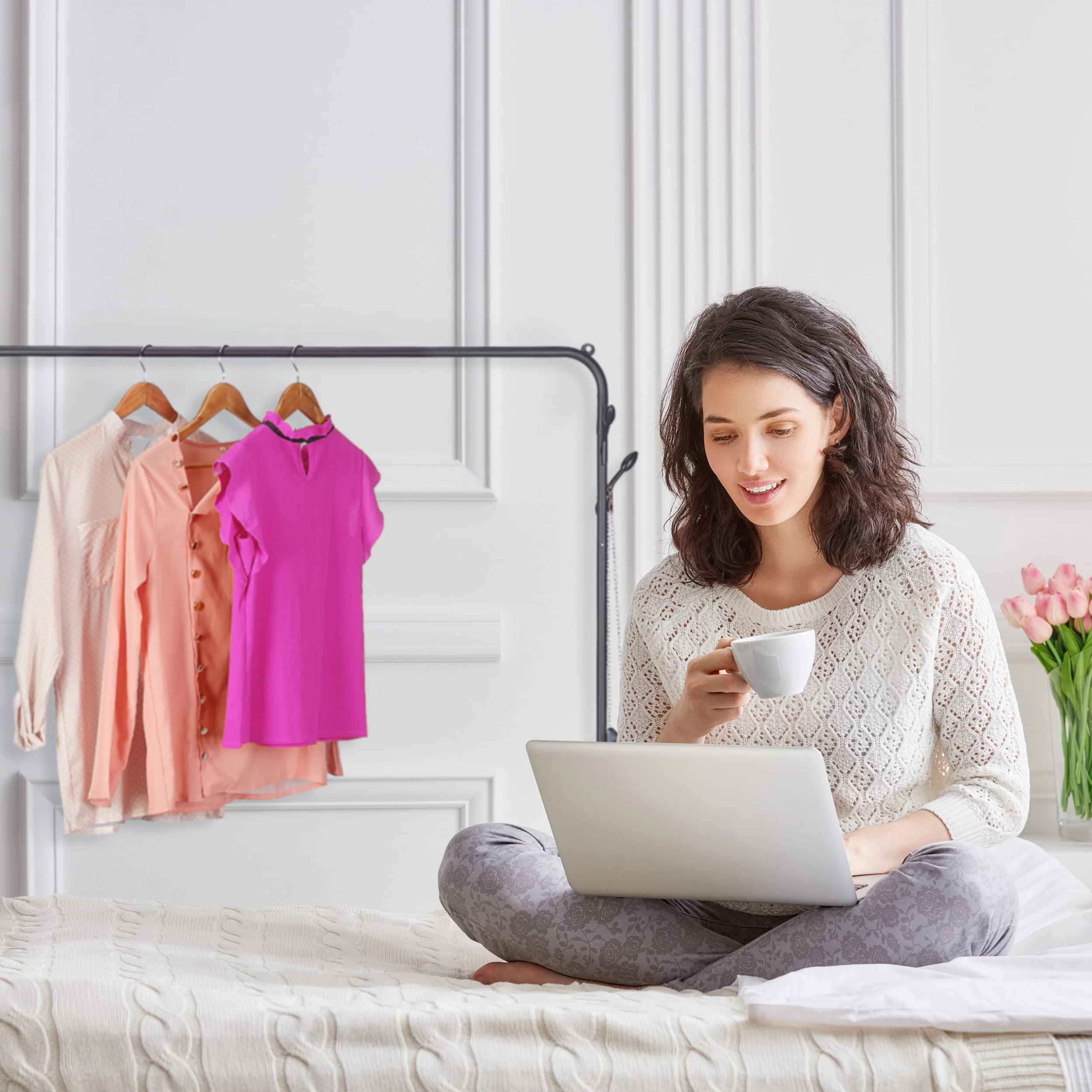 Kleiderständer In Weiß - (B)132 X (H)145 X (T)44 Cm – Bild 3