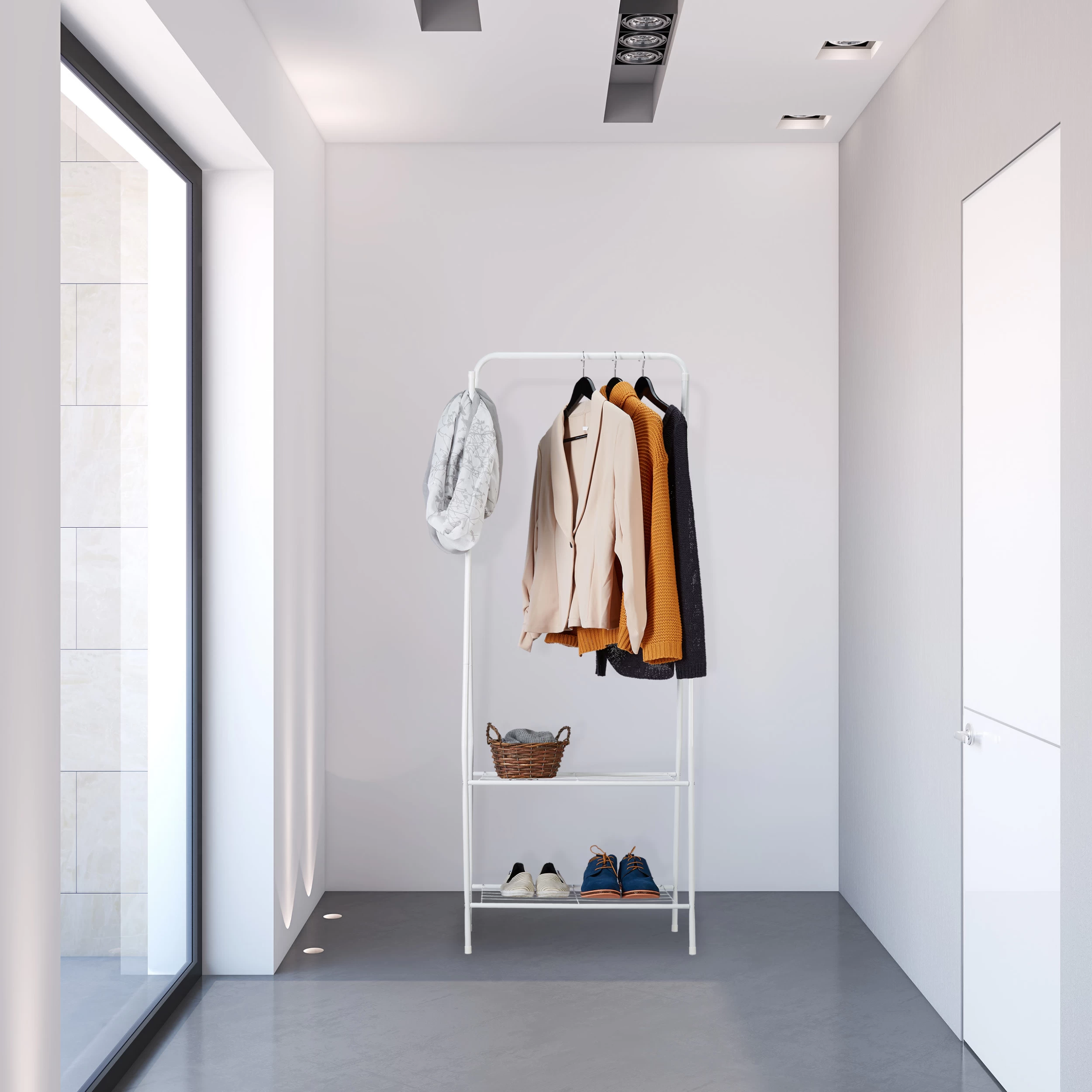 Kleiderständer In Weiß - (B)60 X (H)158 X (T)33 Cm – Bild 2