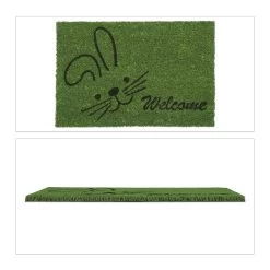 Kokosfußmatte "Hase" In Grün - 40 X 60 Cm