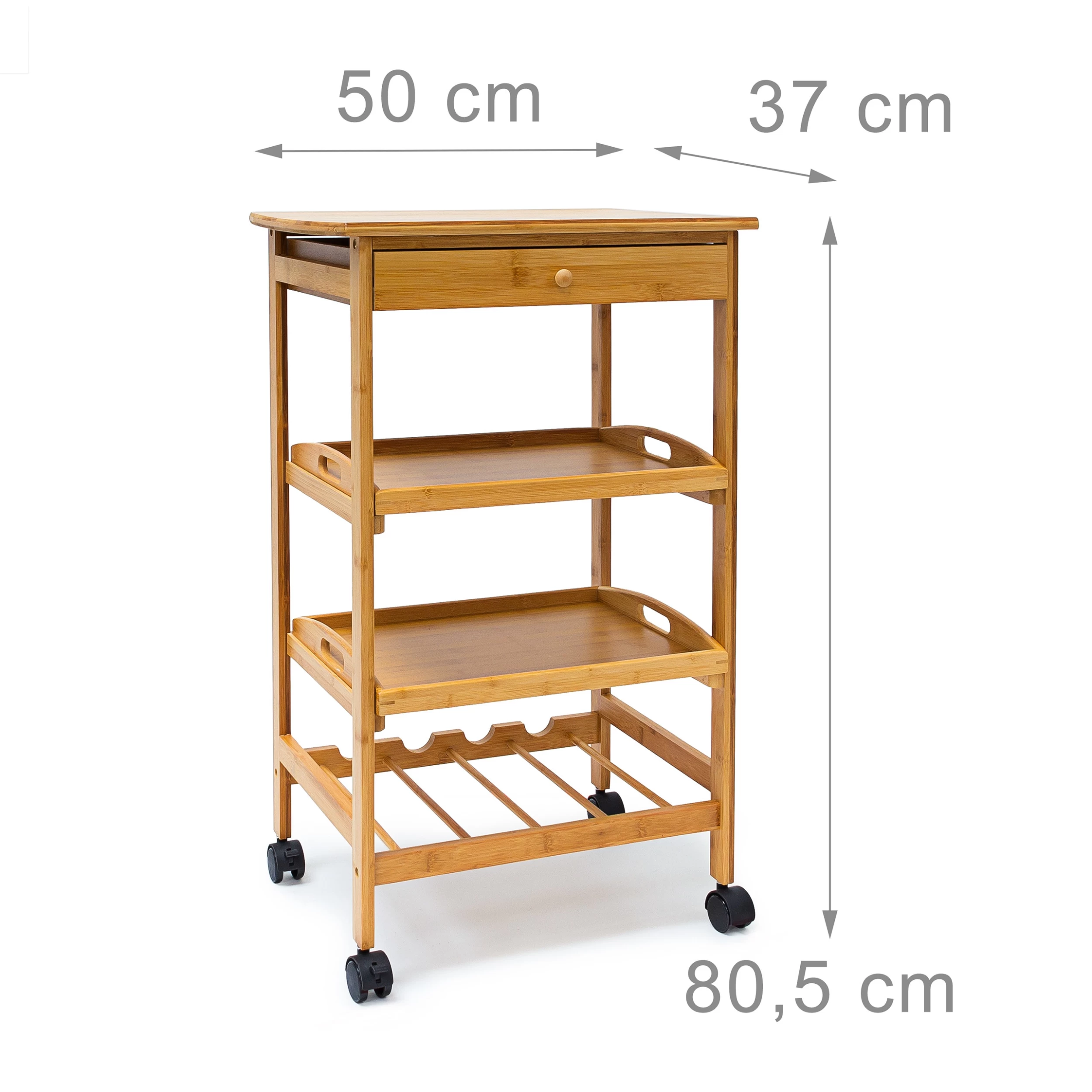 Küchenrollwagen In Natur - (B)50 X (H)80,5 X (T)37 Cm – Bild 4