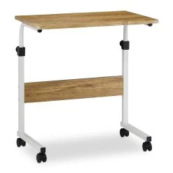 Laptoptisch Höhenverstellbar Mit Rollen In Brau/ Weiß