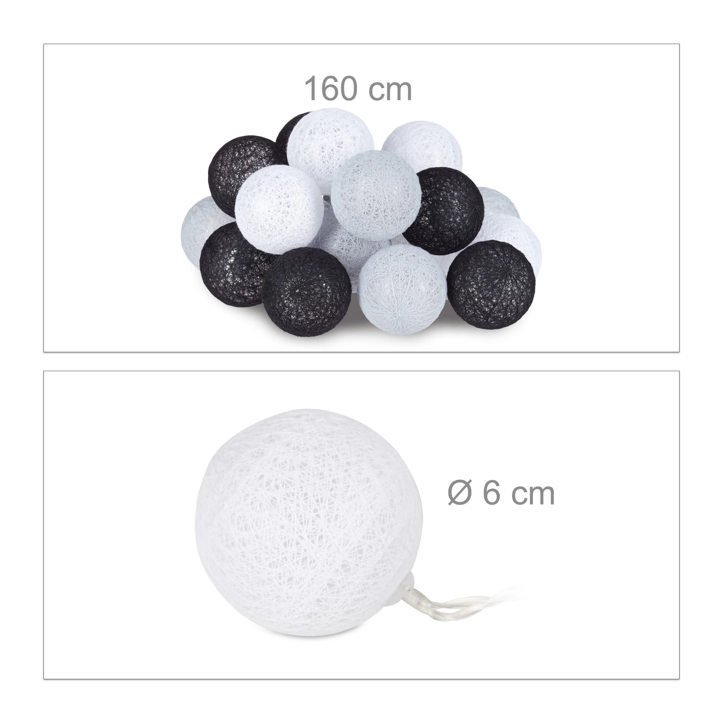 LED Lichterkette In Weiß/Grau/Schwarz (L)160 Cm – Bild 4