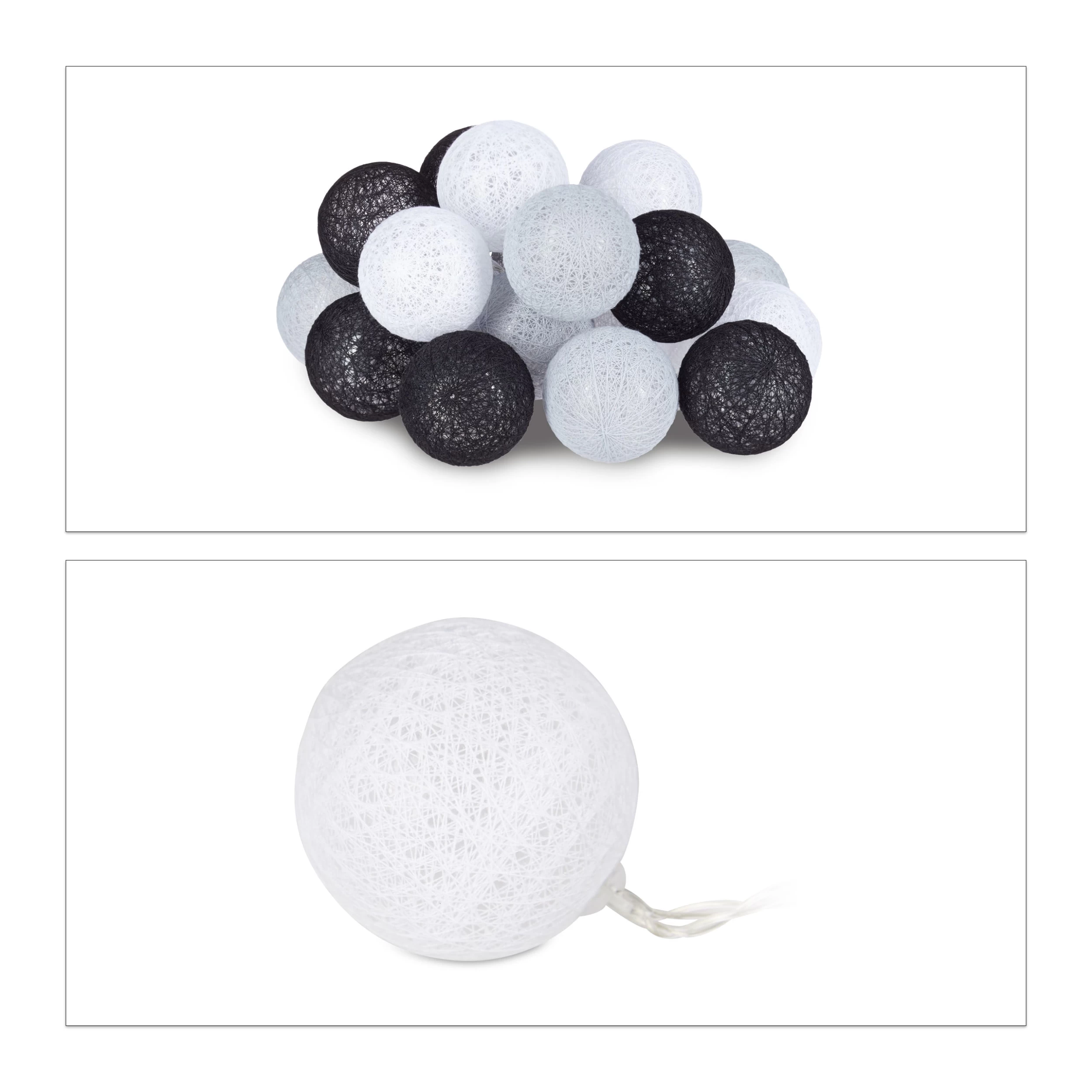 LED Lichterkette In Weiß/Grau/Schwarz (L)160 Cm