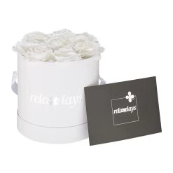 Rosenbox 8 Weiße Rosen In Weiß