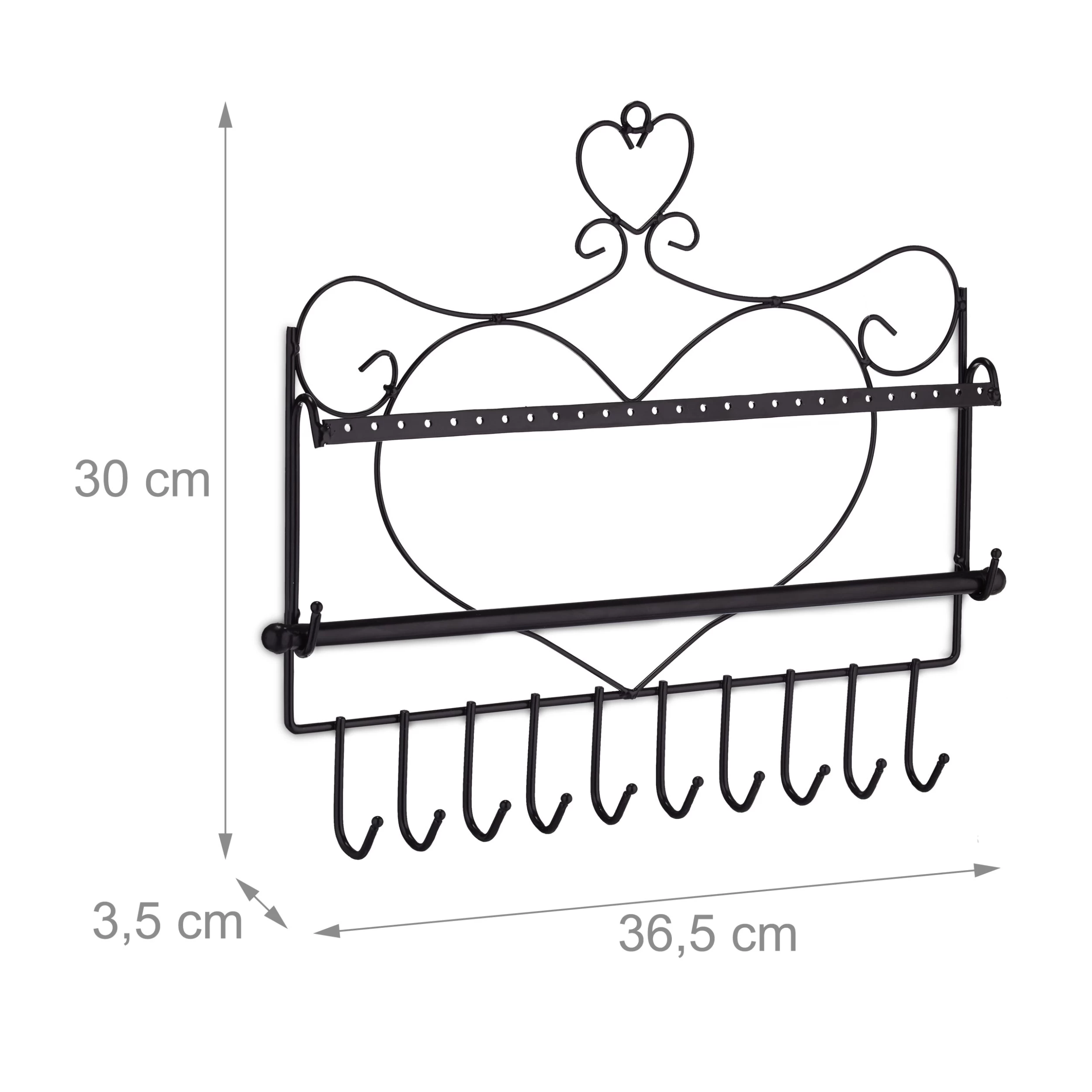 Schmuckhalter In Schwarz - (B)36,5x (H)30 X (T)3,5 Cm – Bild 4