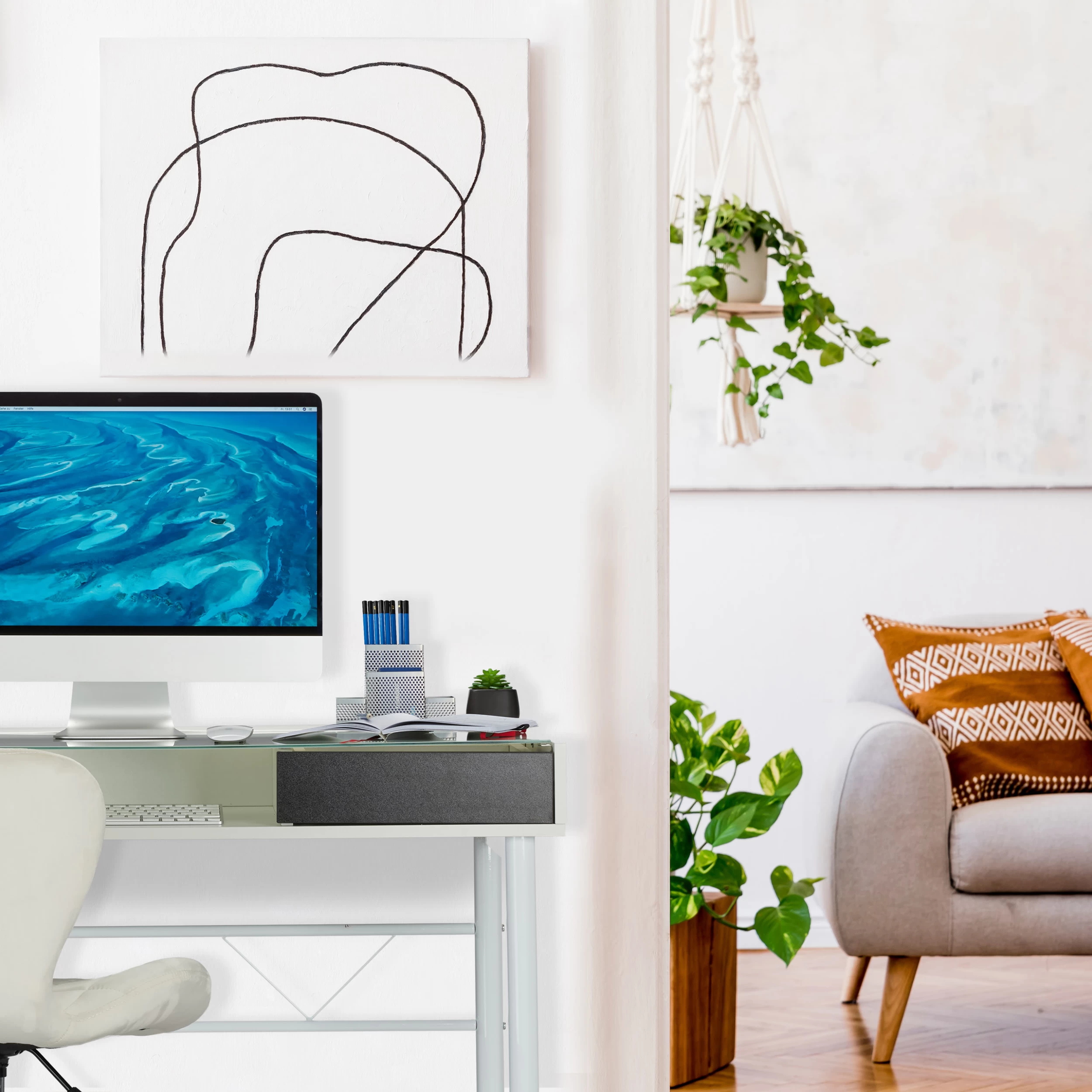 Schreibtisch In Weiß - (B)110 X (H)78 X (T)55 Cm – Bild 2