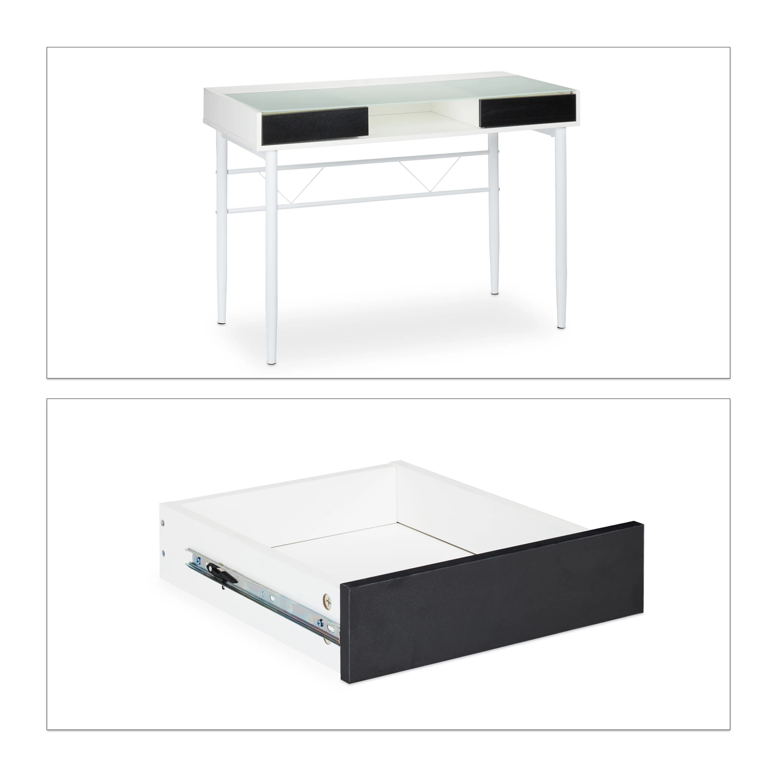 Schreibtisch In Weiß - (B)110 X (H)78 X (T)55 Cm