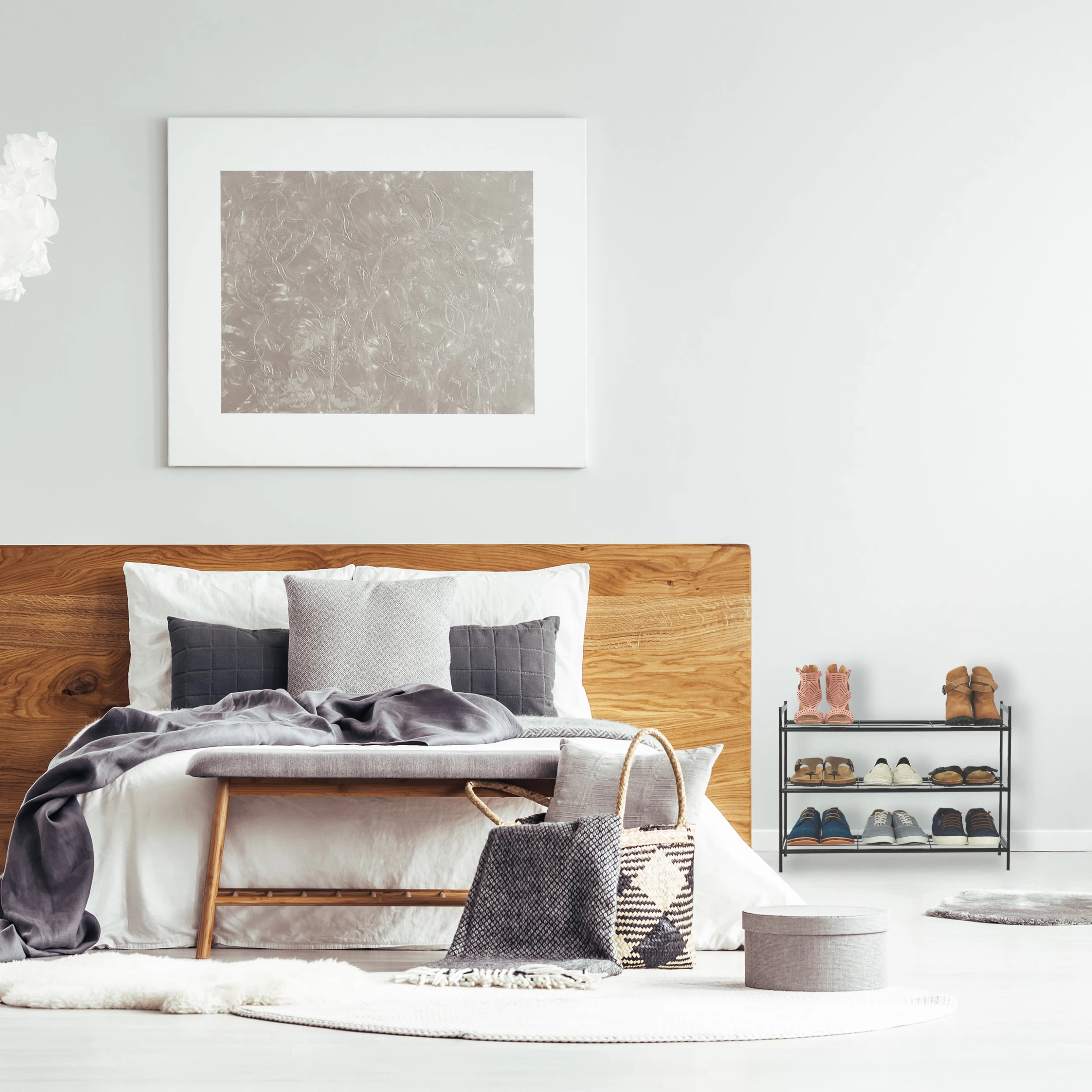 Schuhregal In Schwarz - (B)70 X (H)50 X (T)26 Cm – Bild 5