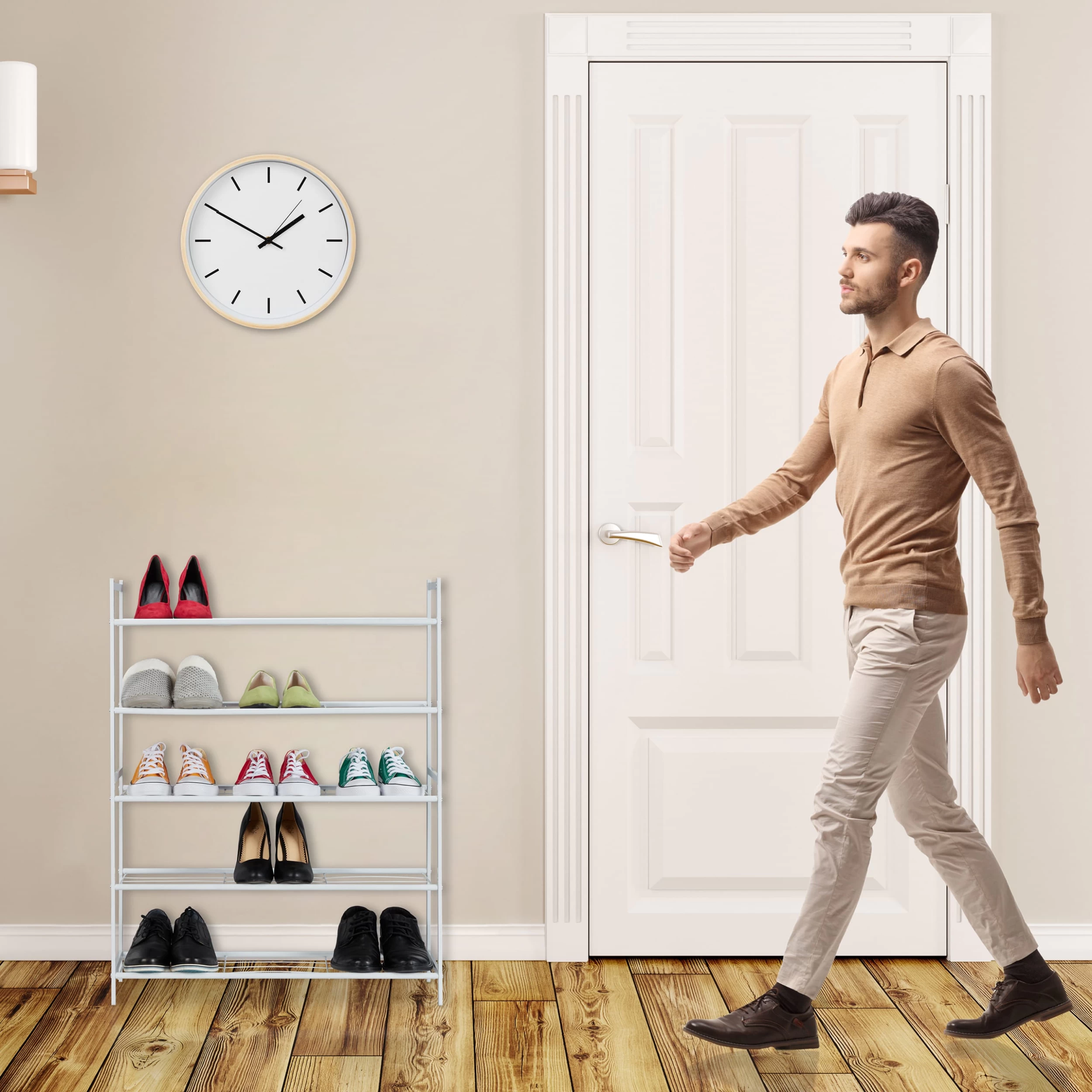 Schuhregal In Schwarz - (B)70 X (H)90 X (T)26 Cm – Bild 3