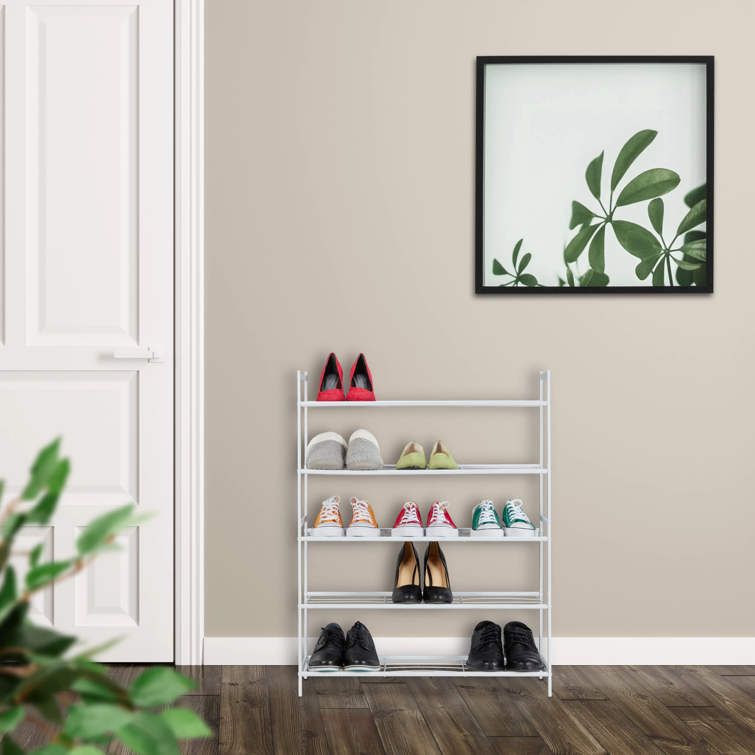 Schuhregal In Schwarz - (B)70 X (H)90 X (T)26 Cm – Bild 5