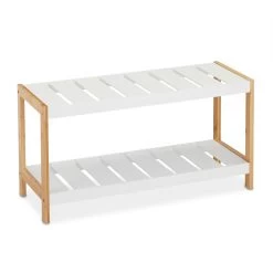 Schuhregal In Weiß/ Natur - (B)70 X (H)36 X (T)26 Cm