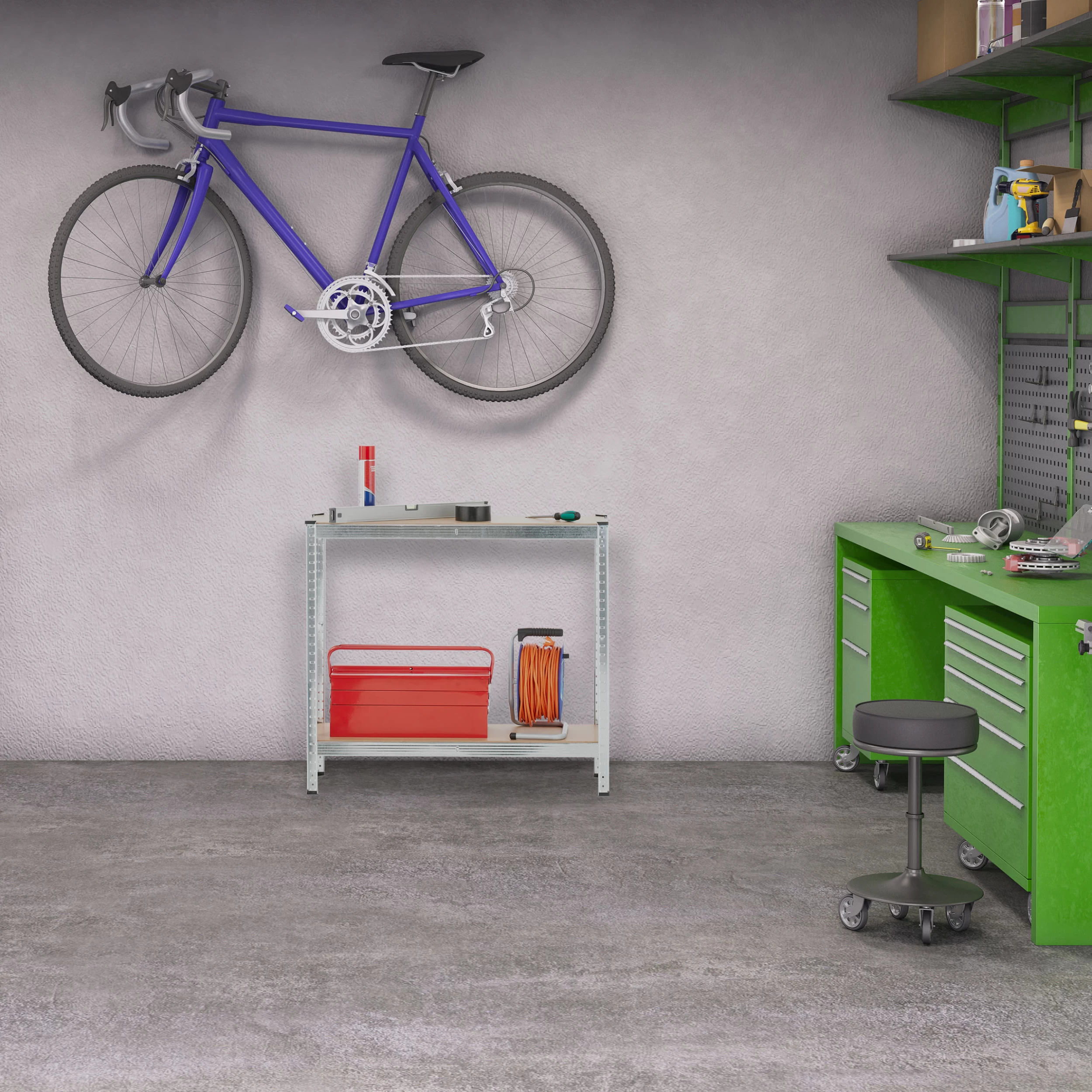 Schwerlastregal In Silber - (B)100 X (H)180 X (T)30 Cm – Bild 2