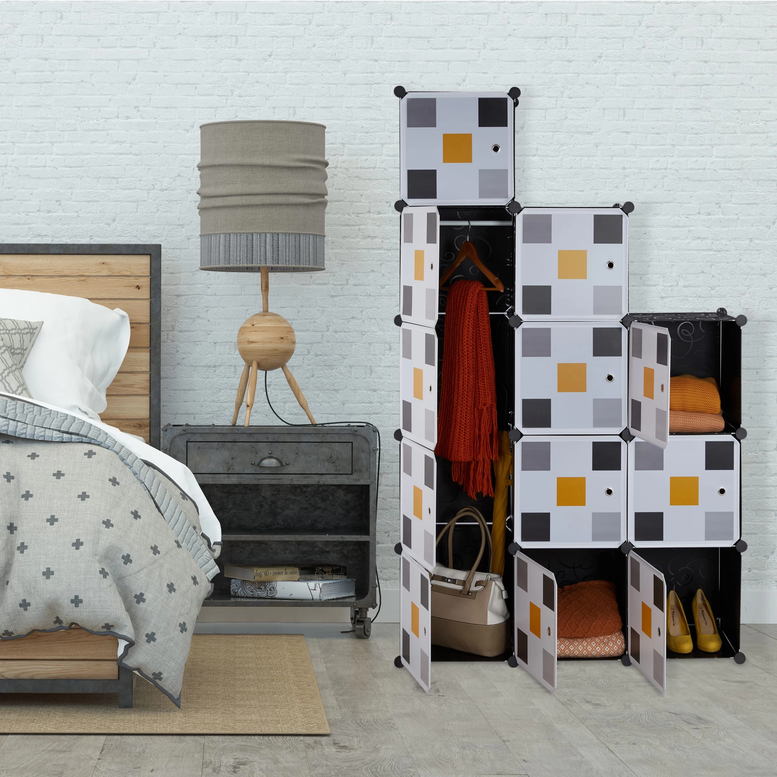 Steckregal Kleiderschrank In Schwarz - (B)110 X (H)145 X (T)37 Cm – Bild 2