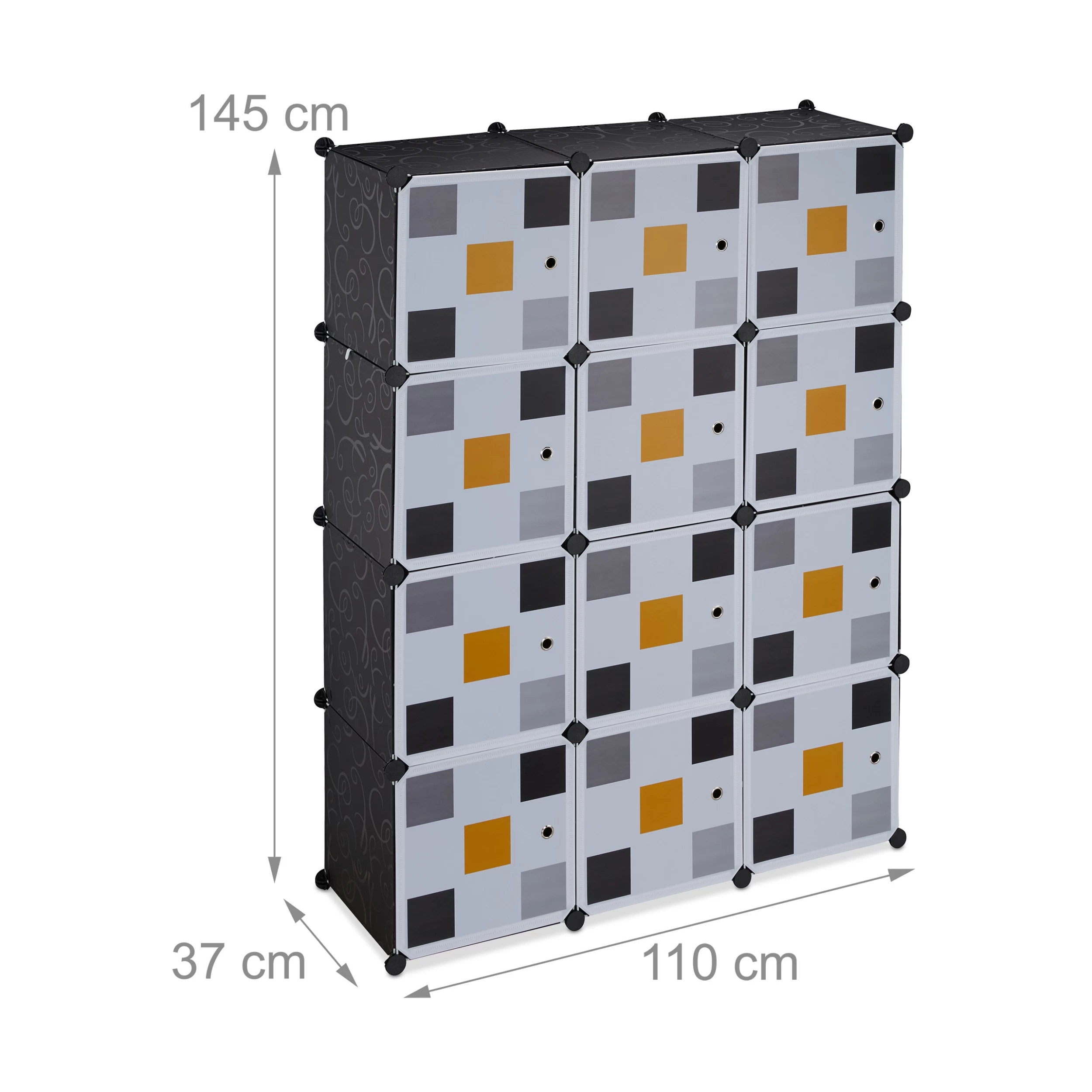 Steckregal Kleiderschrank In Schwarz - (B)110 X (H)145 X (T)37 Cm – Bild 4