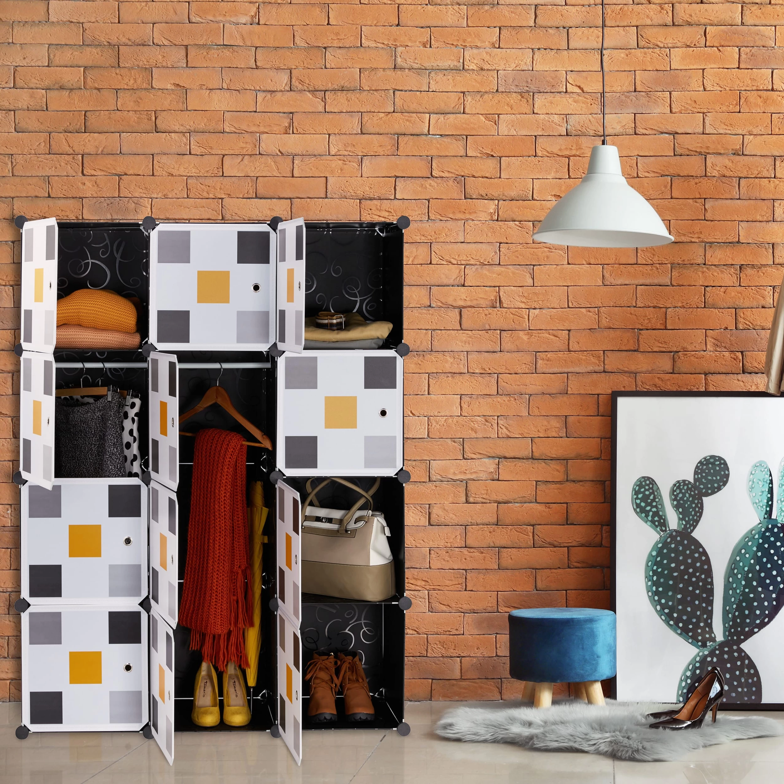 Steckregal Kleiderschrank In Schwarz - (B)110 X (H)145 X (T)37 Cm – Bild 5