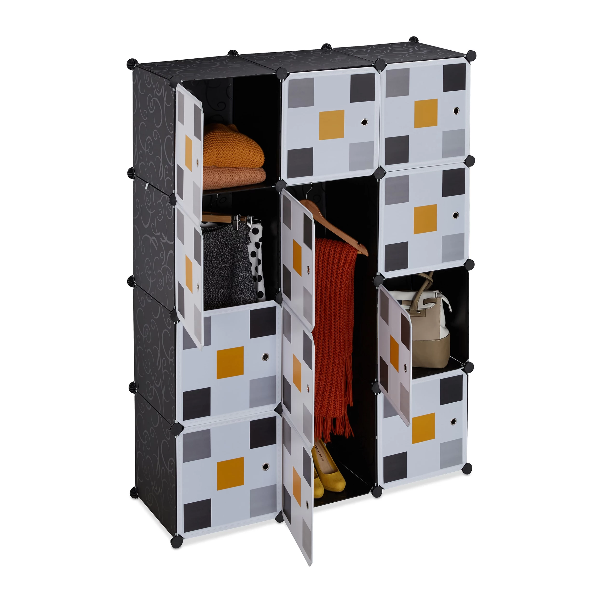 Steckregal Kleiderschrank In Schwarz - (B)110 X (H)145 X (T)37 Cm – Bild 8