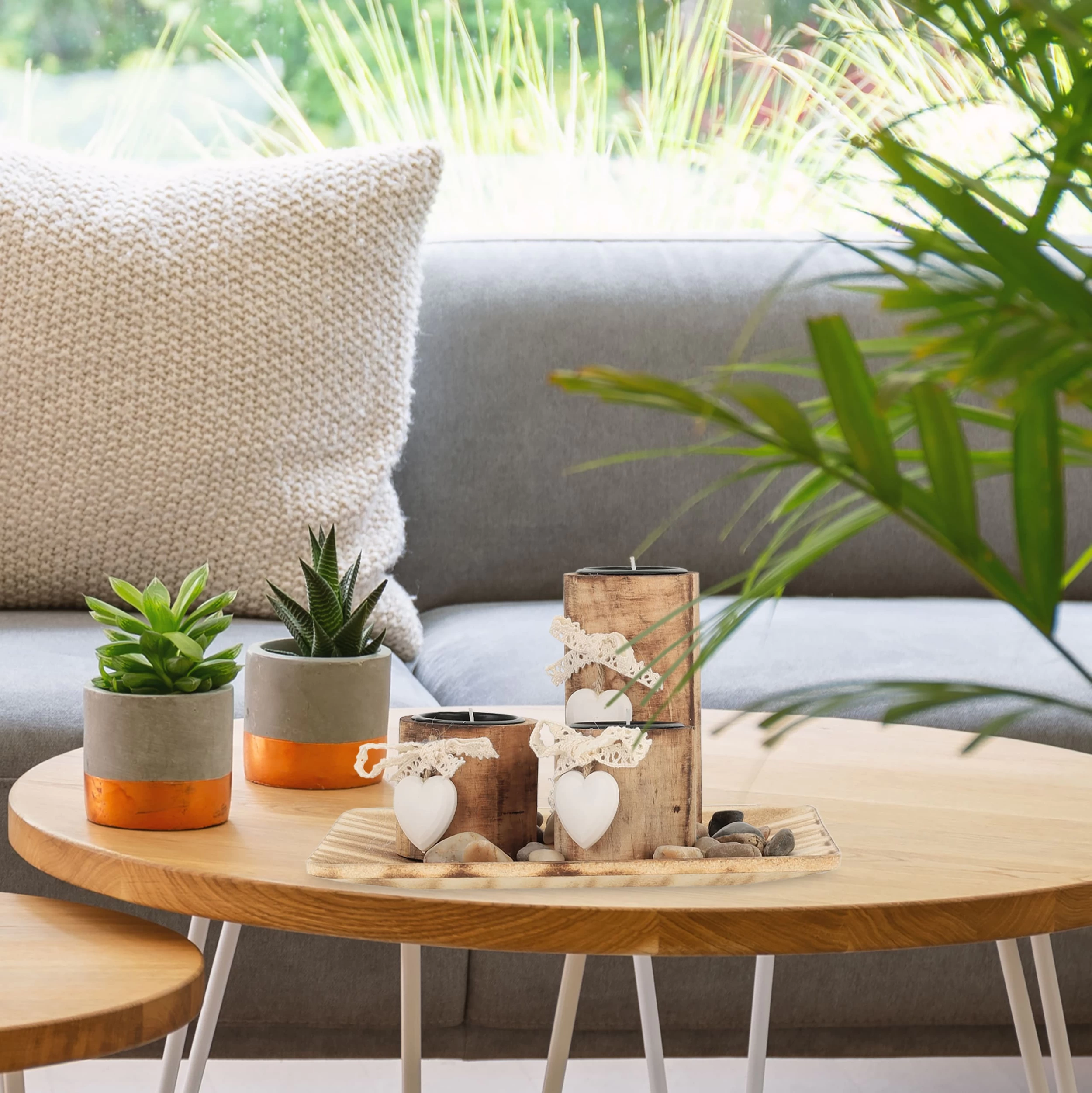 Teelichthalter In Natur - (B)21,5 X (H)12,5 X (T)21,5 Cm – Bild 5