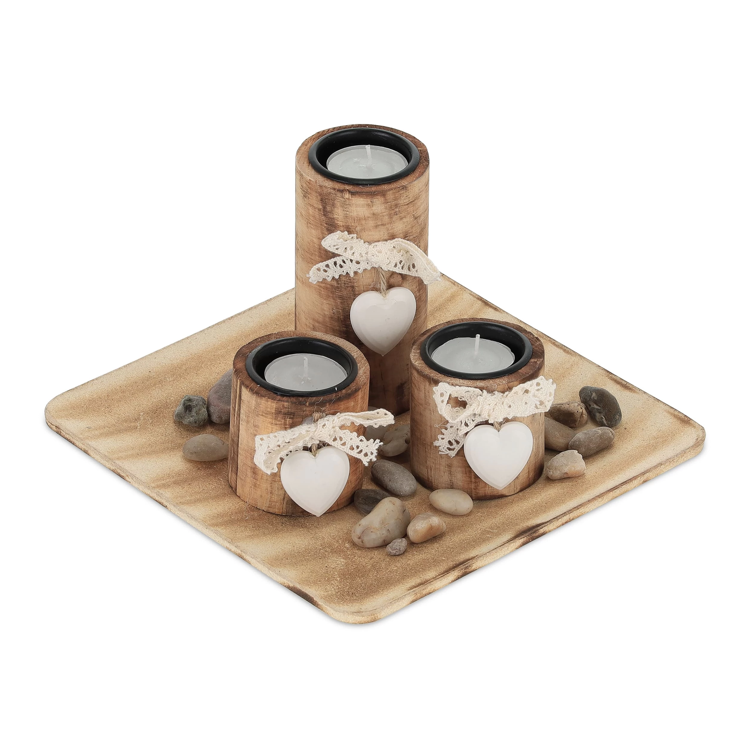 Teelichthalter In Natur - (B)21,5 X (H)12,5 X (T)21,5 Cm – Bild 8