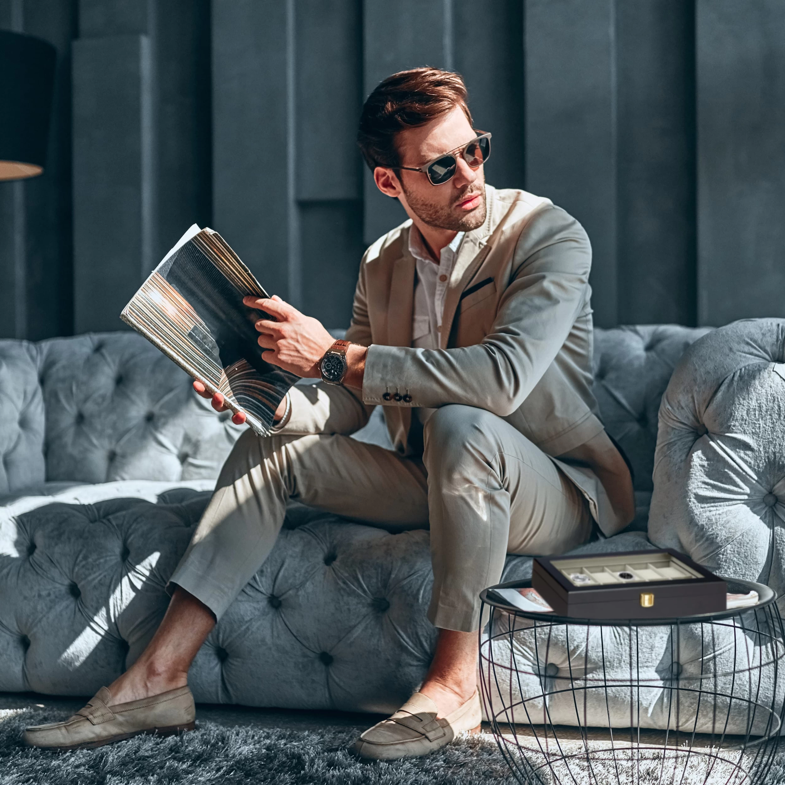 Uhrenbox In Schwarz (B)31 X (H)8 X (T)20 Cm – Bild 3