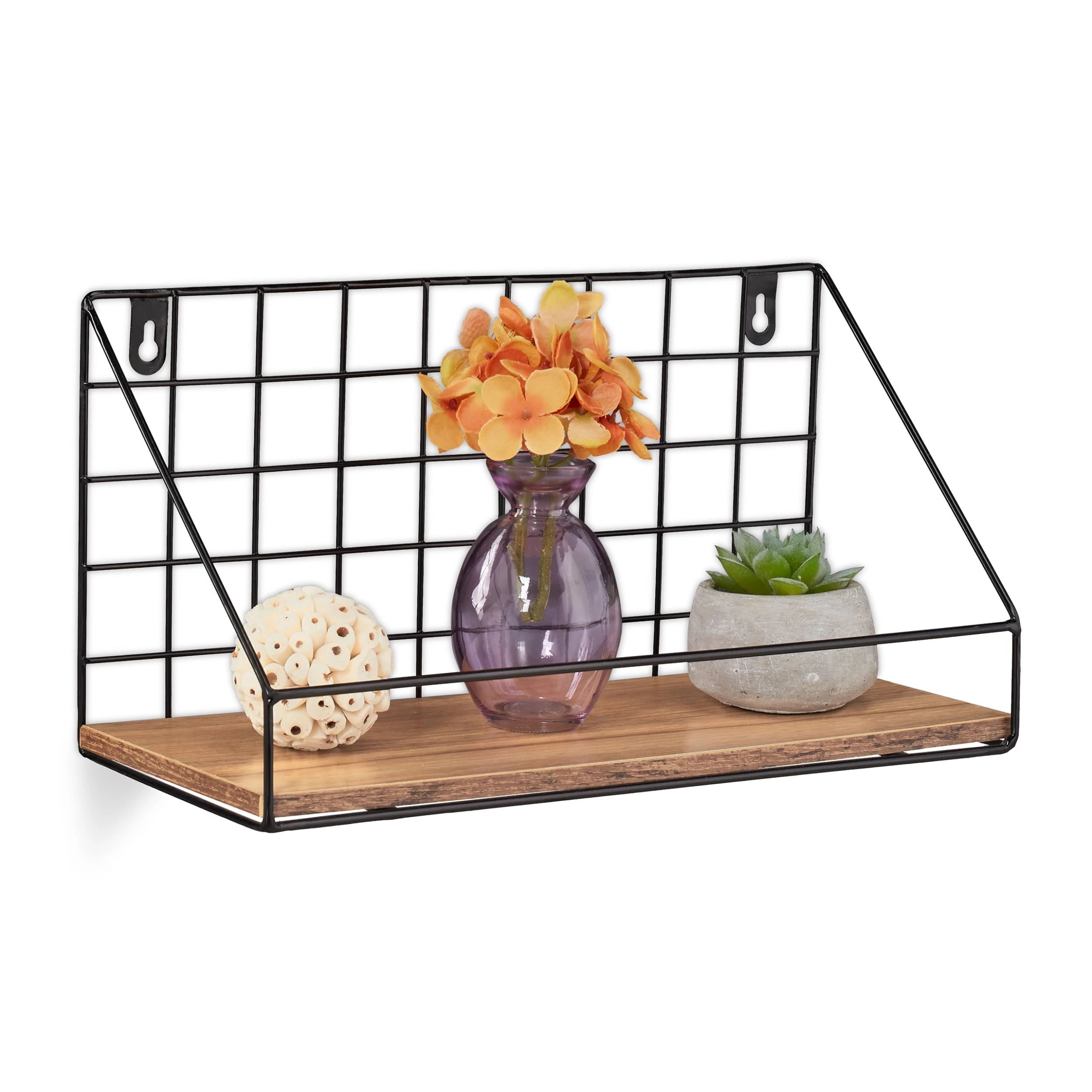 Wandregal In Schwarz/ Braun - (B)35 X (H)18 X (T)16 Cm – Bild 8