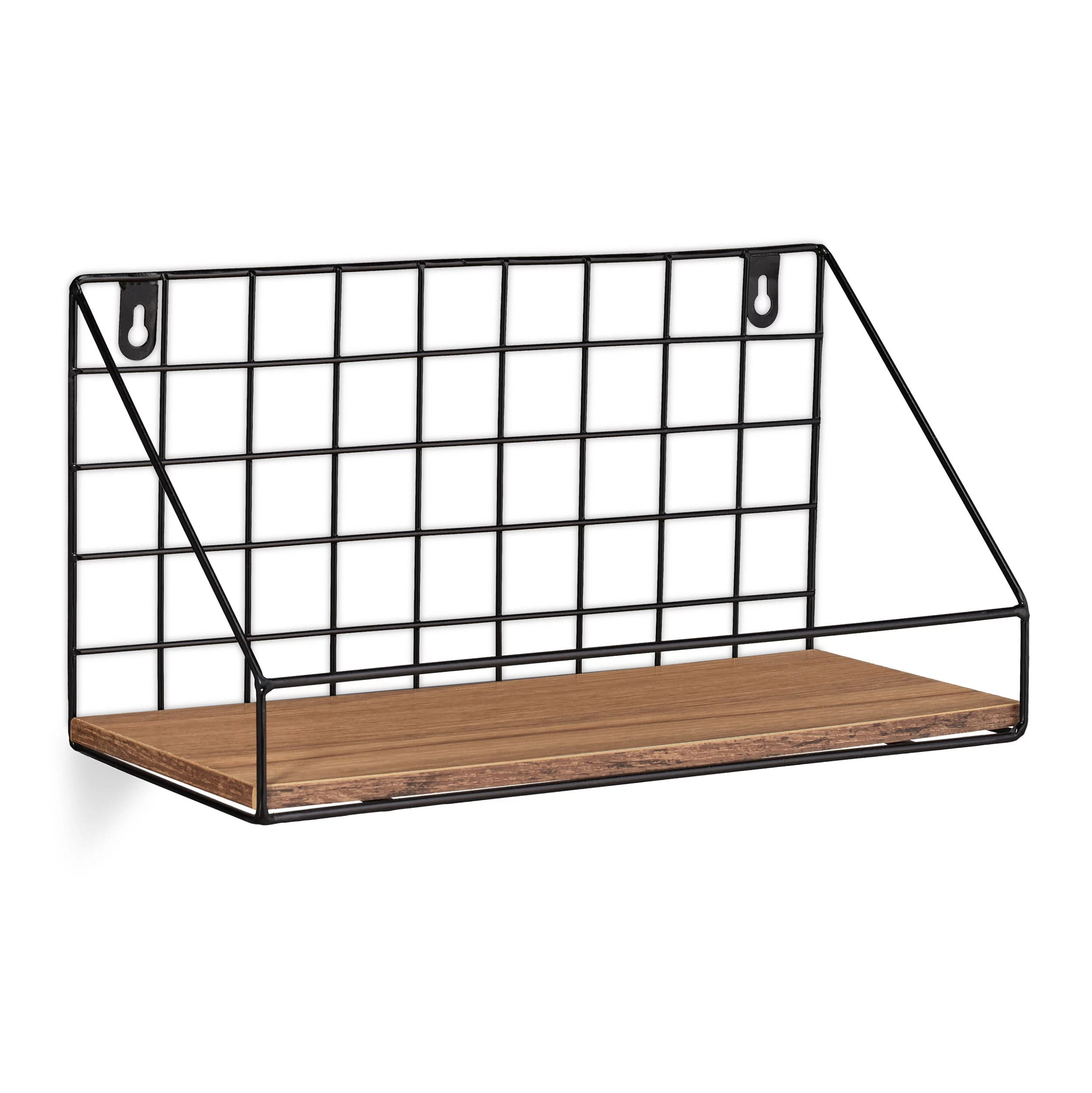 Wandregal In Schwarz/ Braun - (B)35 X (H)18 X (T)16 Cm