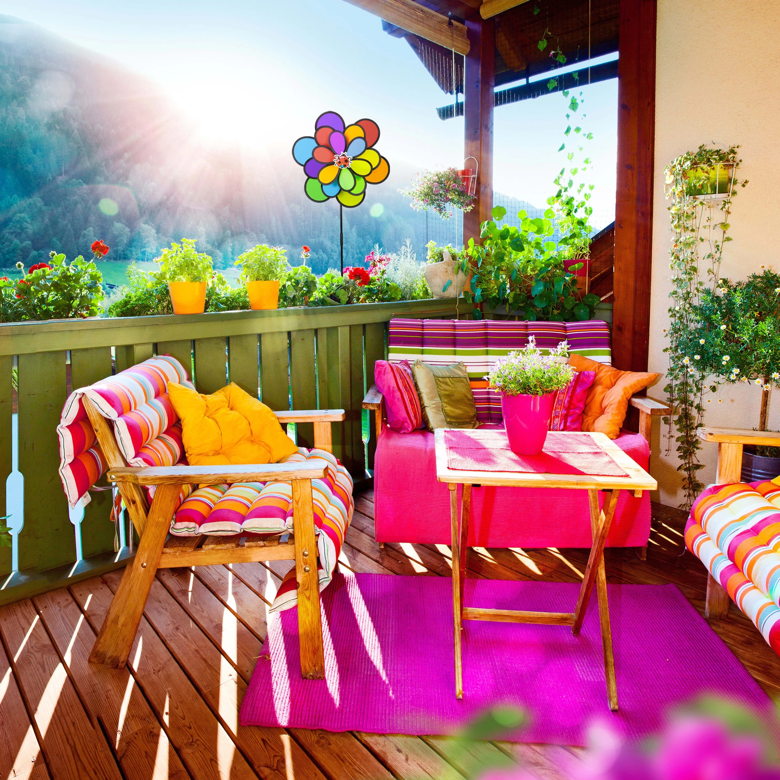 Windrad In Bunt - (B)36,5 X (H)86,5 X (T)14 Cm – Bild 5