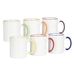 Rainbow Kaffeebecher 295 Ml, Weiß/bunt, 6-teilig (1 Set)