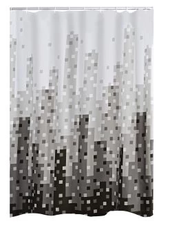 RIDDER Duschvorhang Textil Skyline Grau 180x200 Cm