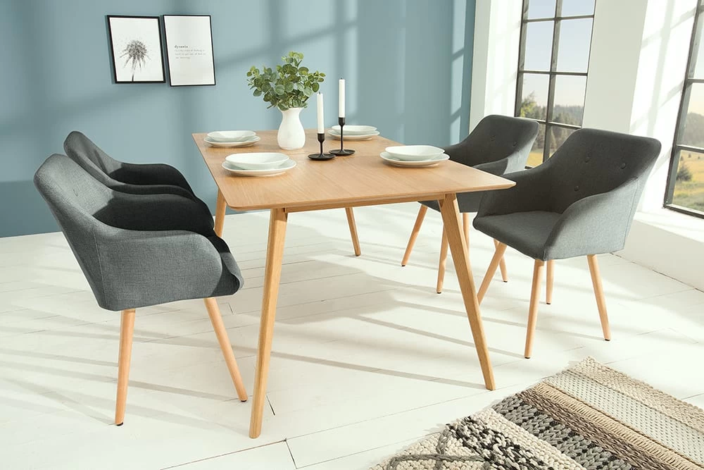 Armlehnenstuhl SCANDINAVIA In Grau / Natur - 55 X 85 X 55cm – Bild 5