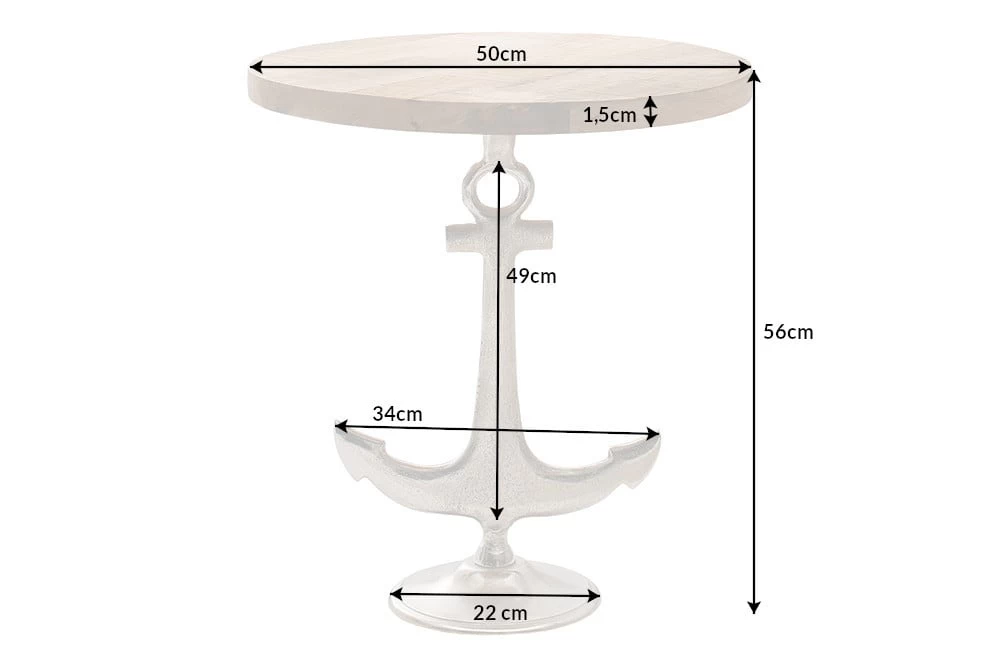 Beistelltisch SEVEN SEAS In Natur / Silber - 50 X 56 X 50cm – Bild 8
