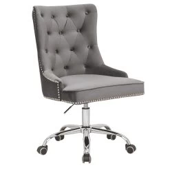 Bürostuhl VICTORIAN In Silbergrau - 58 X 89-97 X 65cm