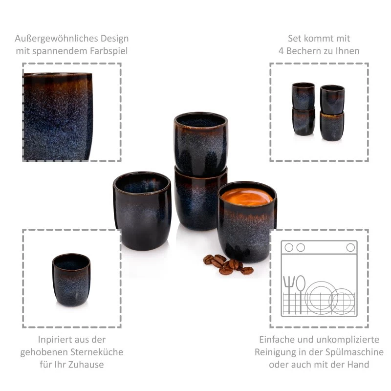 4-tlg. Espressobecher Tokio In Blau – Bild 5