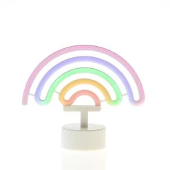 LED Neon Dekofigur Regenbogen In Bunt - H: 19cm