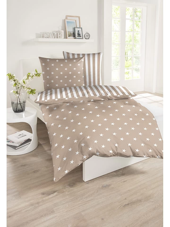 Schiesser Renforcé-Bettwäsche-Set "Serne" In Taupe – Bild 2