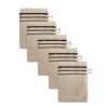 Schiesser Waschhandschuh Skyline Color 5er-Set Mit Webbordüre In Beige