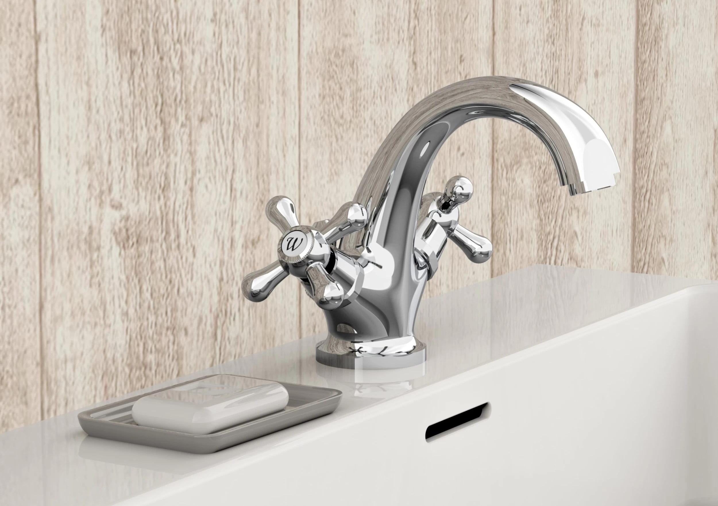 Waschtischarmatur ELK In Chrom Mit Ablaufgarnitur - (L) 16 X (B) 18 X (H) 15 Cm – Bild 3