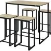 Bartisch In Natur Und Schwarz - Tisch(B)100 X (H)96 X (T)60cm/Hocker(B)40 X (H)67 X (T)30cm