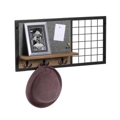 Wandgarderobe In Natur Und Schwarz - (B)67 X (H)32 X (T)12cm