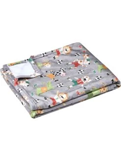 Plaid "Maracana" In Grau/ Bunt - (L)160 X (B)130 Cm