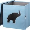 Aufbewahrungsbox Elefant Blau, Mit Sichtfenster, 30 X 30 X 30 Cm