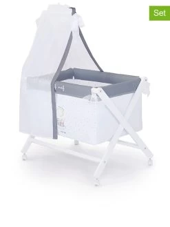 5tlg. Wiegenset In Weiß/ Grau