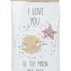 Aufbewahrungstüte "Love To The Moon" In Weiß - (B)60 X (H)90 X (T)13 Cm